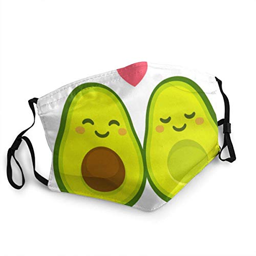 Mundschutz Face Cover Cute Cartoon Avocado Couple Love Avocado Face Cover Reusable,Washable Cloth,Face Cover,Couple Comfortable Washable