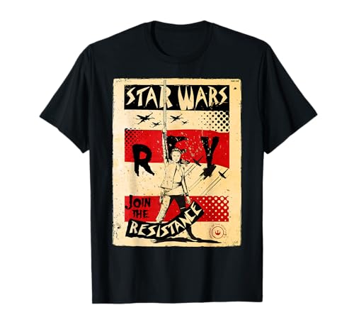Star Wars Last Jedi Rey Vintage Propaganda Graphic T-Shirt T-Shirt