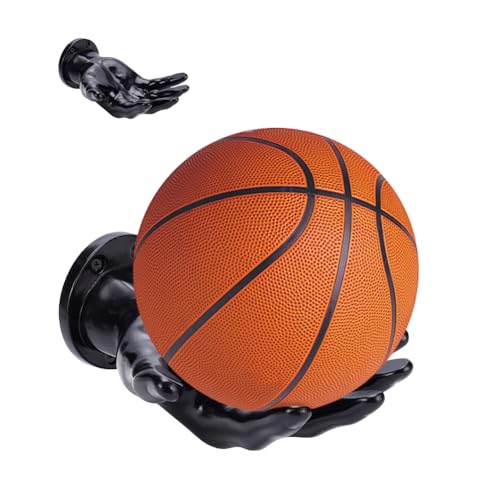UNICRAFTALE - UNICRAFTALE support mural en forme de main pour basket-ball - Sculpture de la main - Rangement ballon de basket-ball - Cadeau homme - 22 x 17 x 8,5 cm