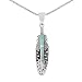 Southwest Style Feather Necklace (24") in Genuine Turquoise & 925 Sterling Silver