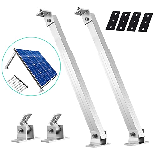 ERAMONG Solarmodul Halterung Kit, Aluminium Solarpanel Halterung, Aufständerung Solarmodul 15-30° Individuell Verstellbar Flachdach Befestigung für Wand, Boot, Wohnmobil, Balkon Cover