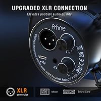 FIFINE XLR Studio Mikrofon Dynamisches, USB Microphone PC für Streaming Podcast Gaming, für PS4/5 Mac Mixer Soundkarten – Ansicht 3