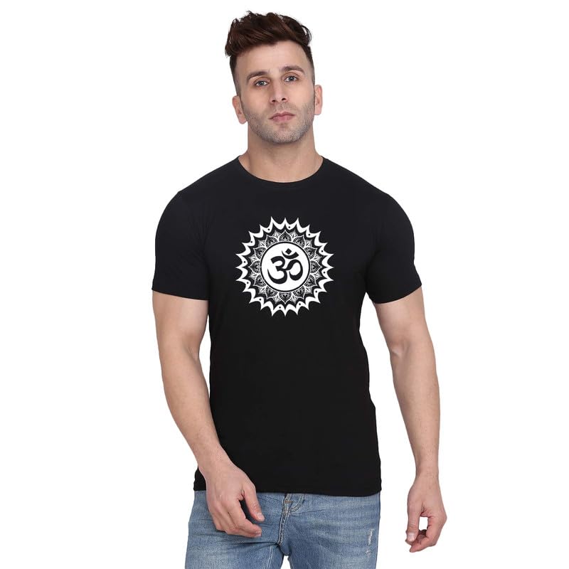 Original Way Men Cotton Half Sleeve Round Neck Om Symbol Printed T Shirt HSR-2204-picture-49
