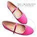 Mary Jane Shoes Women's Hot Pink Rose Round Toe Ballet Flats Uniform Dress Shoes for Women Comfortable Dressy Casual Slip On Ballerina Walking Size 6.5