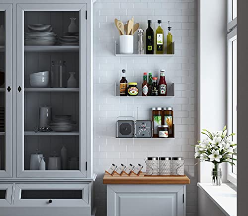 SHIOK DECOR Metal Floating Bookshelf | Heavy Duty Wall Mounted Book Organizer | Metal Shelves Holder for Books| Large Size - White - Pack of 4 - Image 6