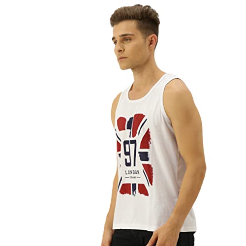 Image of Veirdo Pure Cotton Scoop Neck Regular Fit Printed Sleeveless Vest for Men & Boys (Available in Various Patterns)