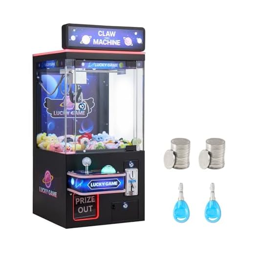 VEVOR Claw Crane Machine, Medium-Sized Arcade Game Machine with Light & Sound, Adjustable Steel Claws, Precise Toy Candy Grabber Prize Dispenser Vending Toy, for Commercial Home Cinema, Black Purple