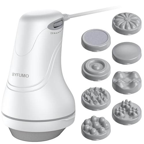 BYFUMO Cellulite Massager, Body Sculpting Machine, Lymphatic Drainage Massager, Handheld Electric Back Massager - White