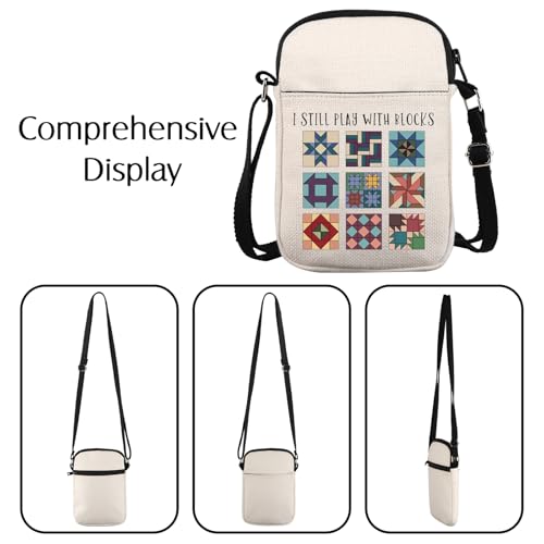 Quilting Gift I Still Play with Blocks Crossbody Bag Quilt Retreat Gift Quilt Block Gift2