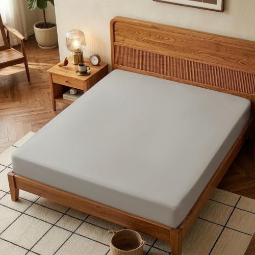 Image of Lirex 4 Pieces Bedding Set, King-Size Extra Soft Brushed Microfiber Bed Sheets Set, Machine Washable Wrinkle-Free Breathable - Gray