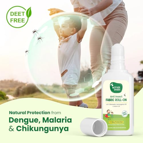 Image of Mother Sparsh Natural Mosquito Repellent Fabric Roll-on for Babies-12ml, DEET Free 3-Way Protection from Mosquitoes, Fleas and Ants