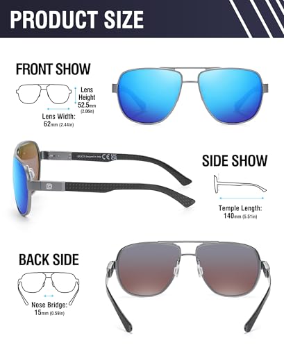 Image of DUCO Aviator Sunglasses for Men Women Carbon Fiber Polarized Sunglasses Men UV Protection for Driving Golf Fishing 3051
