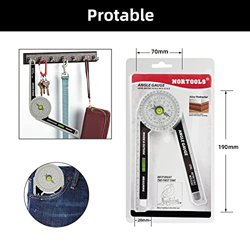 Nortools Miter Saw Protractor, Inside & Outside Miter Angle Finder Measuring Tools For Carpenters, Plumbers, Building Trades, Dyi Home Improvement #TOP5