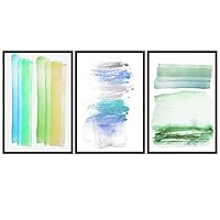 3 Piece Framed Canvas Wall Art Color Block Colorful Canvas Prints Home Artwork Decoration for Living Room,Bedroom - 16