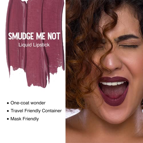 Image of SUGAR Cosmetics Smudge Me Not Liquid Lipsticks for Women | Transferproof & Waterproof | Lasts 12+ Hours | Matte Lipstick | 4.5ml - 27 Brown Crown (Plum Brown)