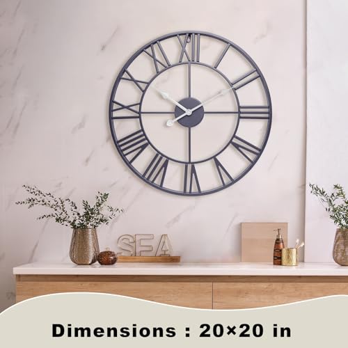 Reloj de pared grande de 20 pulgadas, moderno y silencioso miniatura 2