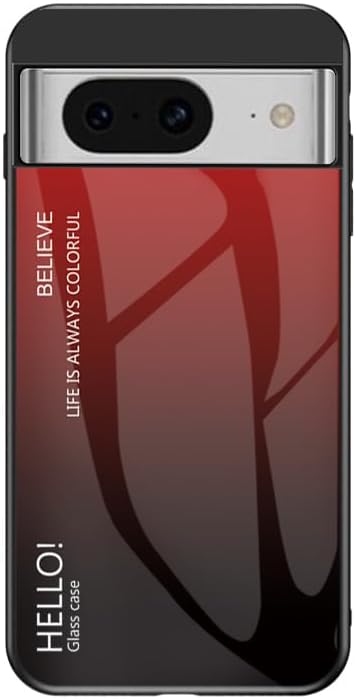 Compatible with Samsung Galaxy J5 Prime G570 Case,3-Layer Combination (PC Glass Back Panel+TPU Silicone) Anti-Drop Phone Case Cover Red