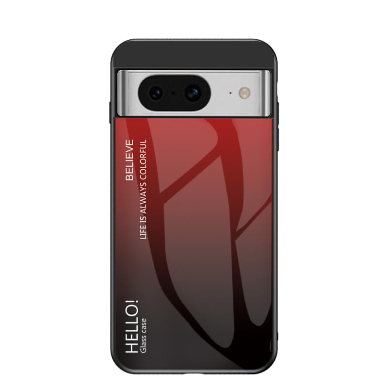 Compatible with Samsung Galaxy J5 Prime G570 Case,3-Layer Combination (PC Glass Back Panel+TPU Silicone) Anti-Drop Phone Case Cover Red