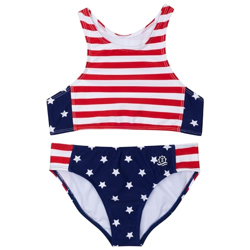 Image of SwimZip Girls' Halter Top and Bikini Bottom 2 Piece Set UPF 50+ Sun Protection