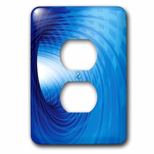 Cache de prise circulaire fractale bleu 3dRose accessoire décoration murale design - 2