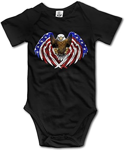 American Eagle Flag Logo Baby Onesie Unisex Black