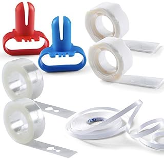 Prextex Balloon Arch & Garland Decorating Kit - Balloon Arch Strip Tape (32 ft), White Ribbon Roll (80 ft), 240 Dots Glue Points, 2 Balloon Tie Tool Kit | Events, Birthday, Wedding Decoration Supplies
