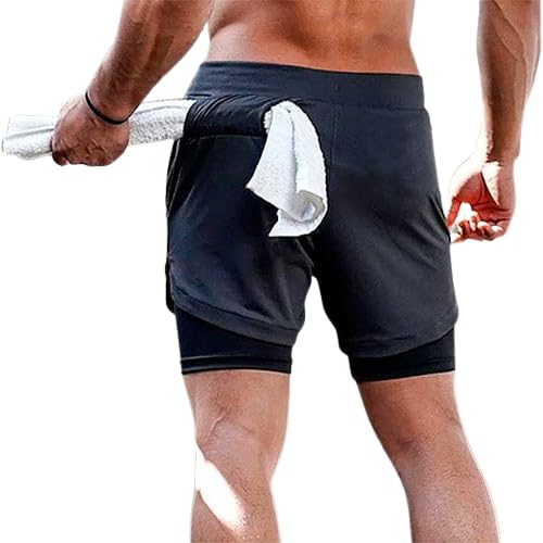 Bermuda Dry Fit 2 em 1 Masculina Possui bolso porta celular na parte interna.- Shorts Perfeito para