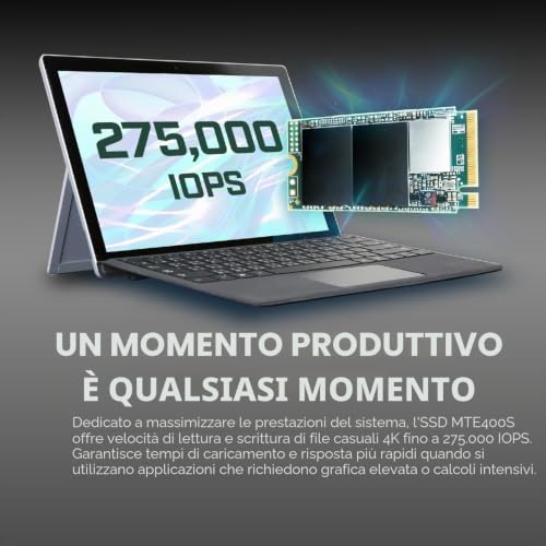 SSD MTE400S NVMe PCIe Gen3 x4 M.2 2242 da 1 TB - TS1TMTE400S - Hdd - Immagine 4