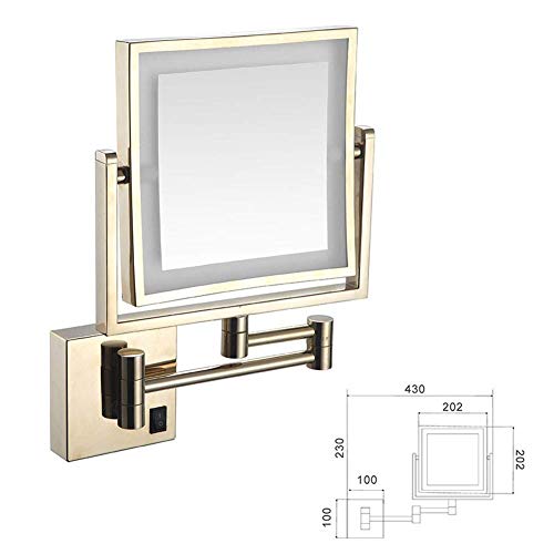Miroir grossissant éclairé 3X à double face rétractable