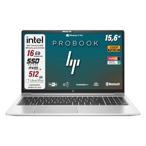 HP ProBook 450 G10 Notebook, 15.6" FHD, Intel U300, SSD 512GB, RAM 16GB, Win11 Pro