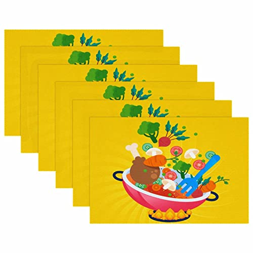 Sets de table de cuisine lot de 6 pour protéger des assiettes chaudes - 6
