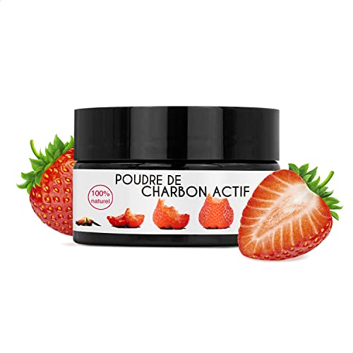 Poudre de charbon (15g) L’ATELIER DU SOURIRE dent blanche Blanchiment des dents naturel avec notre poudre à base de charbon vegetal. Utilisez notre charbon actif pour un blanchiment dentaire (Fraise) Cover