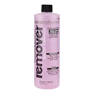 Onyx Professional 16oz Salon Strawberry Formula Nail Polish Remover Removes Polish, Nail Glue, Nail Glitter & Conditions Nails