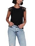 ONLY Damen Onlsilja Life New S/L Mix JRS Top, Schwarz, M