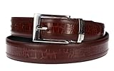 Stacy Adams 6-203 Smooth Grain Leather with Croco Embossed Center Detail Mens Adjustable Belt,...