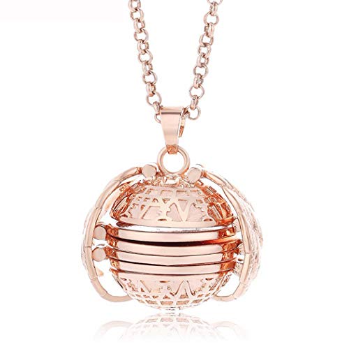 WEIKI Locket Necklace Expanding Photo Necklace Ball Locket with Wing Design and Long Chain Gift Jewelry Decoration for Father's Day Anniversary Valentine Birthday