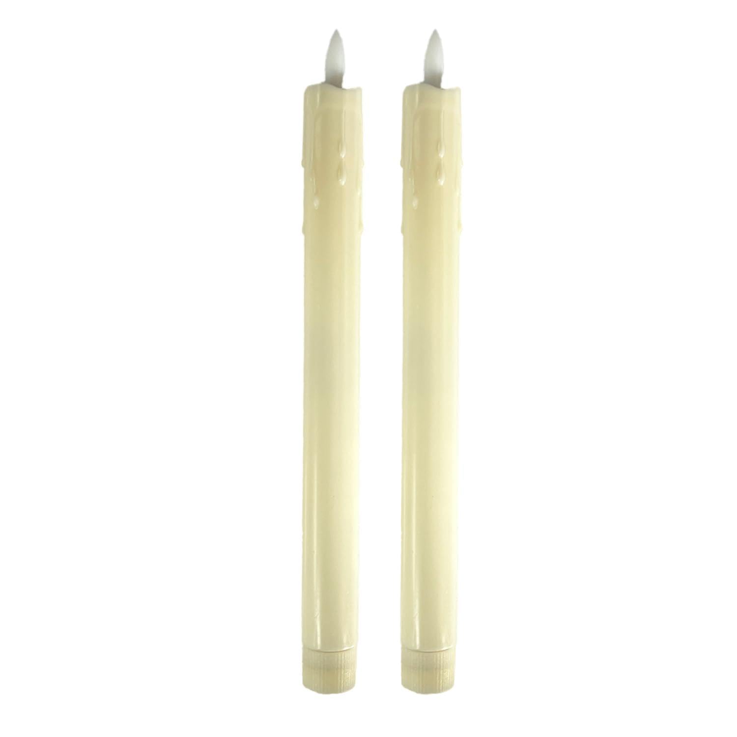 2 PCS LED Flameless Taper Candles, 2.2*25 CM LED Candle Sticks Battery Power with Remote Wick Flickering Flame Taper Candle Realistic 3D Wick Flickering Dinner Candles Christmas Home Wedding Decor