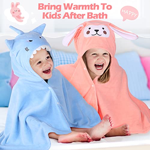 Moukeren 3 Pieces Bamboo Hooded Towel For Kids 27.5 X 50 Inch Large Size Kids Bath Towel Kids Absorbent Bathrobe Blanket For Kids 3-10 Yrs Boys Girls Shower #TOP3