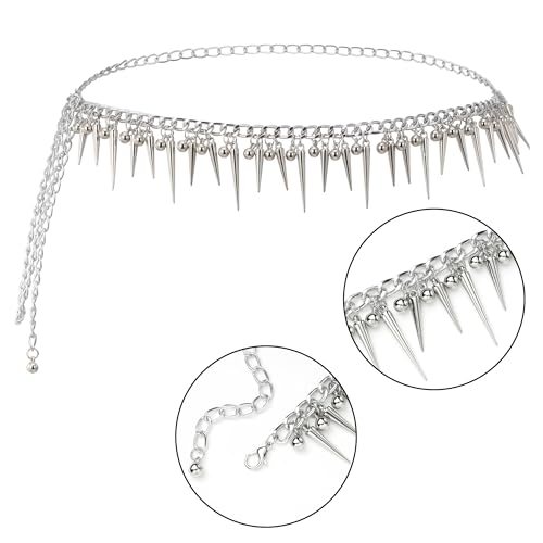 Manfnee Cross Waist Chain Belt Metal Link Belt Chain for Women Gothic, Emo Gunge Accessories4