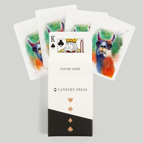 Lantern Press Llama, 52 cartas para adultos tamaño póker miniatura 6