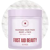 First Aid Beauty Ingrown Hair Pads, BHA + AHA Aftershave Treatment to Help Prevent Razor Bumps, Exfoliate Underarms & Bikini Area, Sensitive Skin, 60 ct