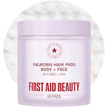 First Aid Beauty Ingrown Hair Pads Aftershave Treatment to Help Prevent Razor Bumps, Exfoliate Underarms & Bikini Area, Sensitive Skin