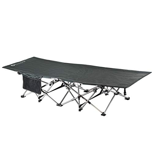 ELTOW Cozy Folding Camping Cot - Heavy-Duty Portable Collapsible Sleeping Bed with Pillow and Mattress - Superior Camping Gear with Strong Steel Frame and 1680D Oxford Fabric - Supports 400 Pounds