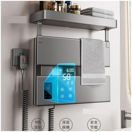 Smart Electric Towel Warmers Bathroom Disinfection Electric Heated Towel Rack Punch-Free Constant Temperature Bath Towel Rack(A 40x19.2x7.6cm) image 2