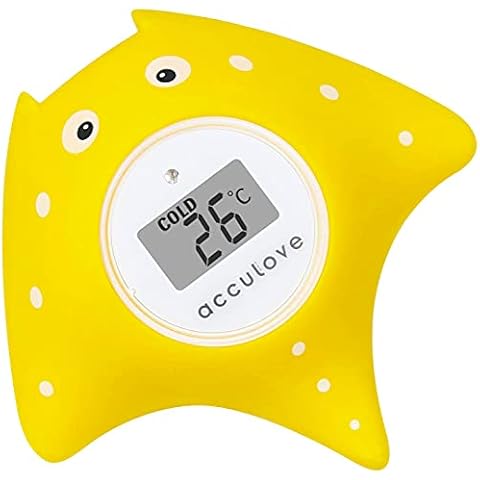 Termómetro de baño flotante para bebés Acculove Cartoon Fish Yellow Fish Cover