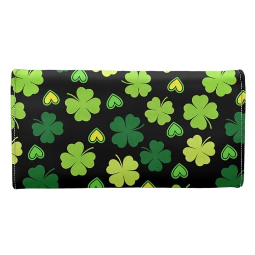 Image of AFPANQZ Four Leaf Womens Wallet, RFID Slim Wallets for Women, Thin Ladies Credit Card Holder Purse, Cute Leather Bifold Clutch