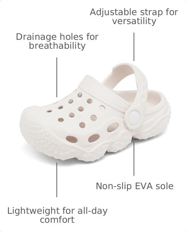Image of INMINPIN Kids Girls Boys Clogs Garden Shoes Toddler Slides Sandals Children Water Shower Beach Pool Slippers Indoor Outdoor