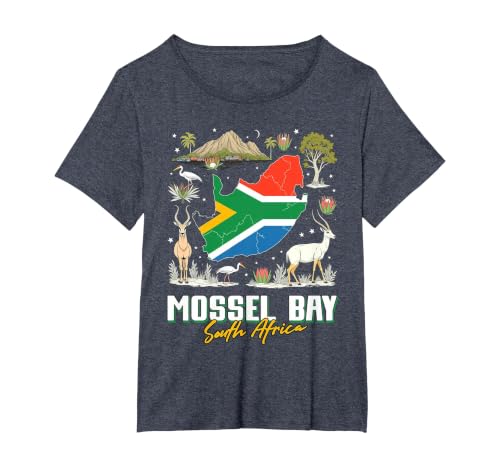 Mossel Bay South Africa T-Shirt, Women's Plus, Heather Blue, 3X