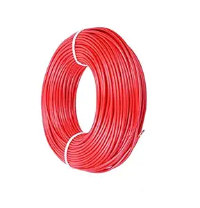 Rambot Flexible 4mm Copper Wire for Home or Domestic Industrial Electric Wiring, Electric Wire-25Feet (Red Color)