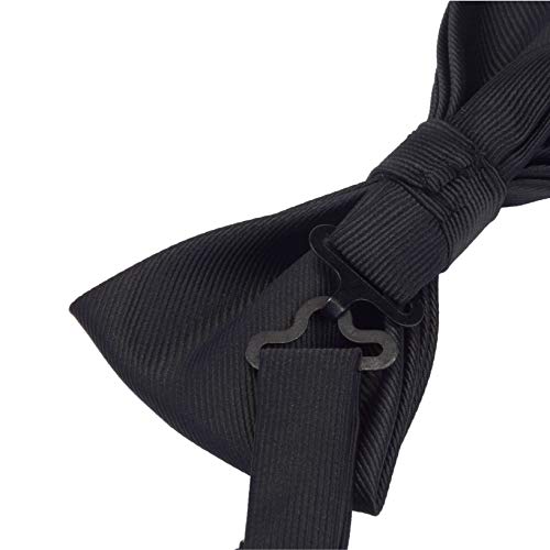 Image of GUSLESON Mens Solid Color Two Layer Pre-tied Bow Tie and Pocket Square Cufflink Set with Gift Box